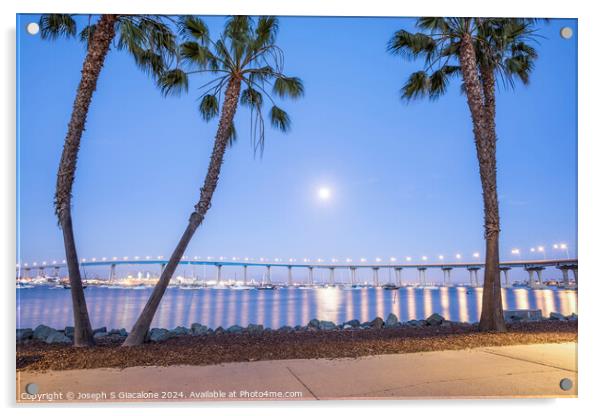 Coronado Moonlight Night Acrylic by Joseph S Giacalone