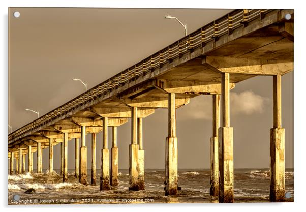 Golden Pillars - Ocean Beach Pier Acrylic by Joseph S Giacalone