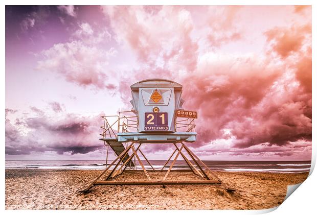Stormy Tower 21 Print by Joseph S Giacalone