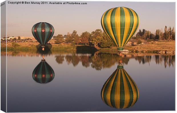 Hot Air Balloon Reflection Canvas Print by Ben Murray