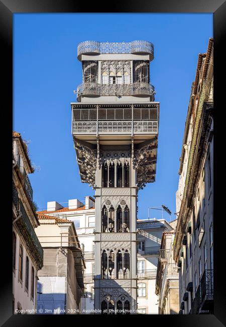 The Santa Justa Lift Lisbon Framed Print by Jim Monk