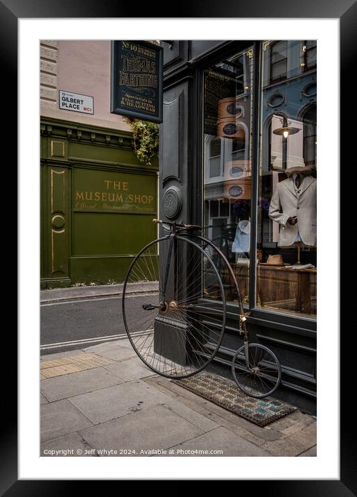 Antique bicycle, London Framed Mounted Print by Jeff Whyte