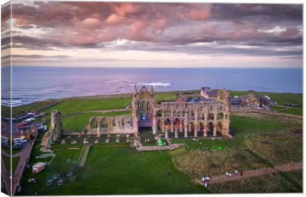 Whitby Abbey Sunset Canvas Print by Apollo Aerial Photography