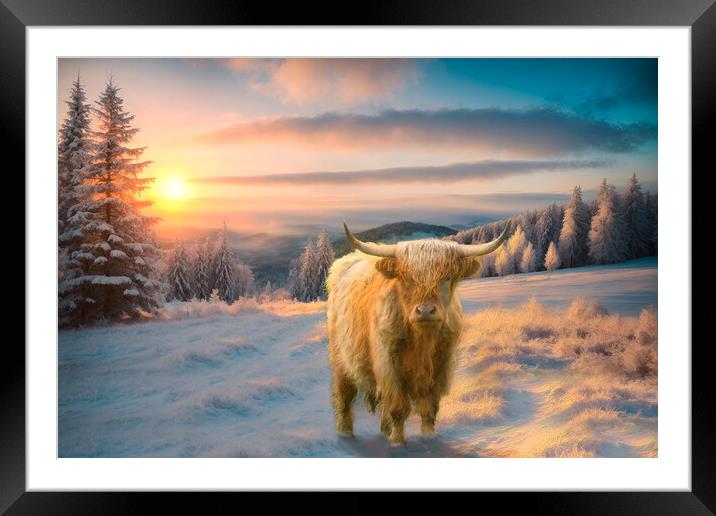 Highland Cow Framed Mounted Print by Alison Chambers