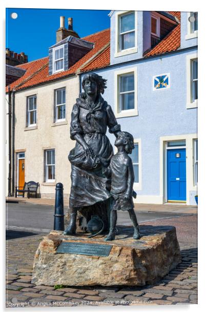 Pittenweem Fishermen's Memorial, East Neuk of Fife Acrylic by Angus McComiskey