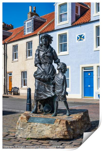 Pittenweem Fishermen's Memorial, East Neuk of Fife Print by Angus McComiskey
