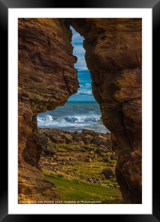 The Wave Through Rock Framed Mounted Print by Ken Hunter