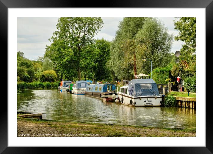 Canal Boats at Hoe Mill Lock Framed Mounted Print by Diana Mower