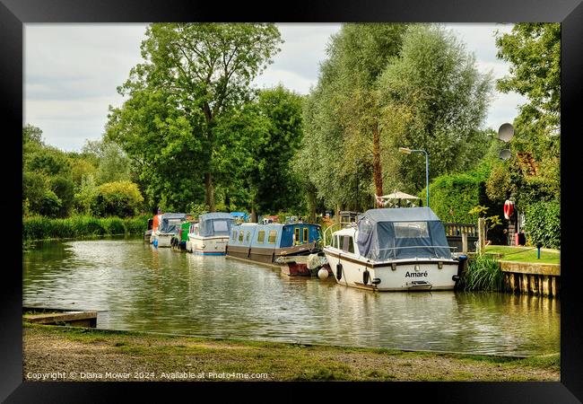 Canal Boats at Hoe Mill Lock Framed Print by Diana Mower
