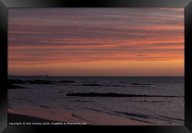 Before Sunrise at Kinghorn Beach Framed Print by Ken Hunter