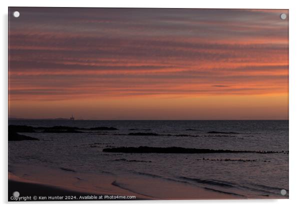 Before Sunrise at Kinghorn Beach Acrylic by Ken Hunter