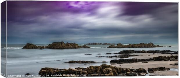 Seascape of Rock and Mood Canvas Print by Ken Hunter