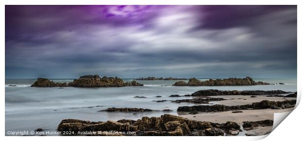 Seascape of Rock and Mood Print by Ken Hunter