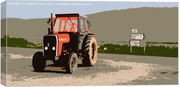 Red Tractor Canvas Print by Stephen Hamer