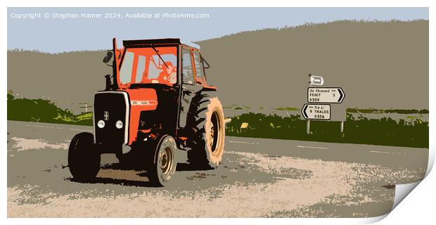Red Tractor Print by Stephen Hamer