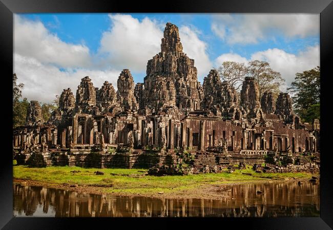 Bayon Temple Of Angkor Thom In Cambodia Framed Print by Artur Bogacki