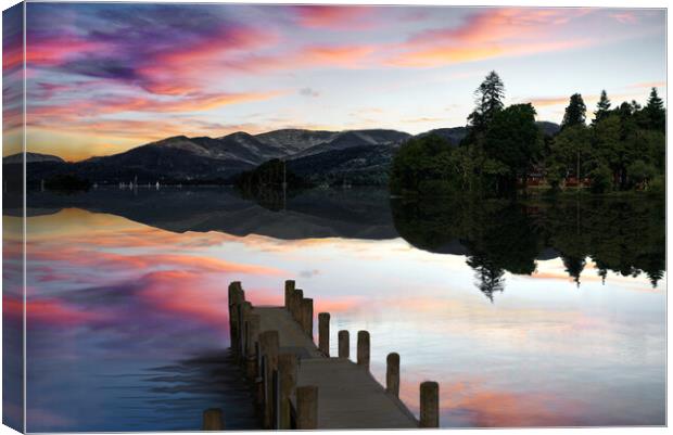Lake Windermere Sunset Canvas Print by Alison Chambers