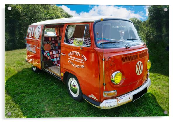 VW Campervan The Weston  Acrylic by Alison Chambers