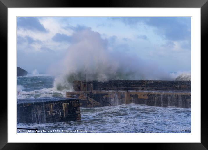 Mullion Harbour  Framed Mounted Print by Andy Durnin