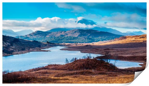 Loch Poulary in the Scottish Highlands Print by John Frid