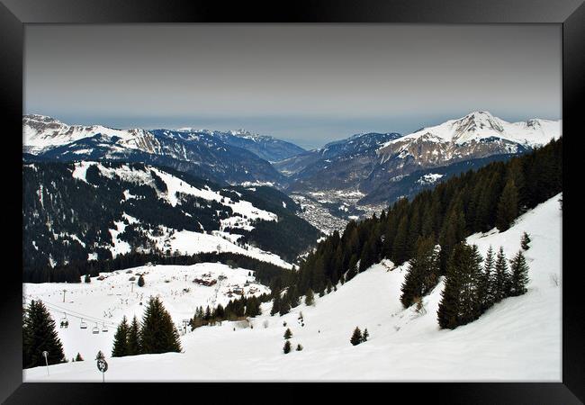 Morzine Lets Gets Portes Du Soleil French Alps France Framed Print by Andy Evans Photos