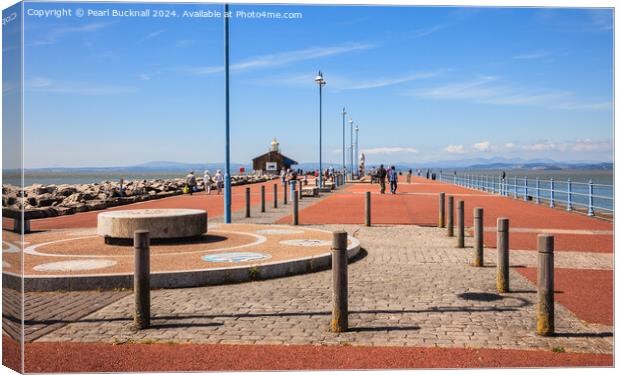 Morecambe Stone Jetty in the Bay Lancashire Canvas Print by Pearl Bucknall