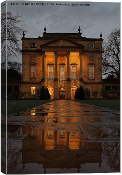 Holburne Museum in the rain at Christmas  Canvas Print by Duncan Savidge
