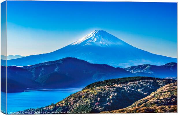Colorful Mount Fuji Lookout Lake Ashiniko Hakone Kanagawa Japan  Canvas Print by William Perry