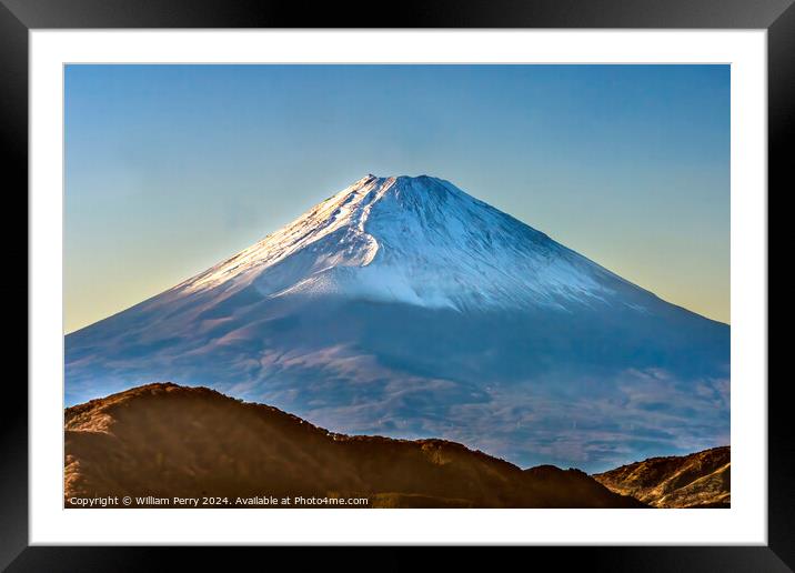 Colorful Mount Fuji Lookout Ridge Kanagawa Japan  Framed Mounted Print by William Perry