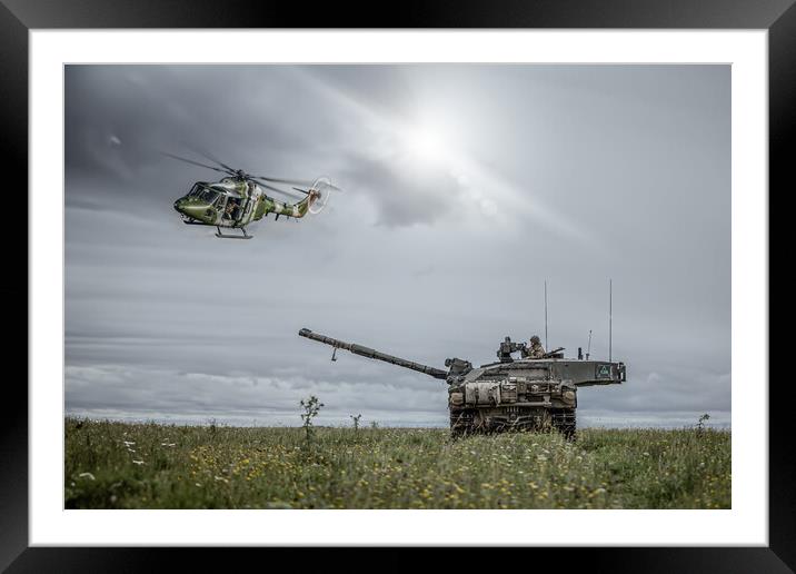 Westland Lynx and Challenger 2 Framed Mounted Print by J Biggadike