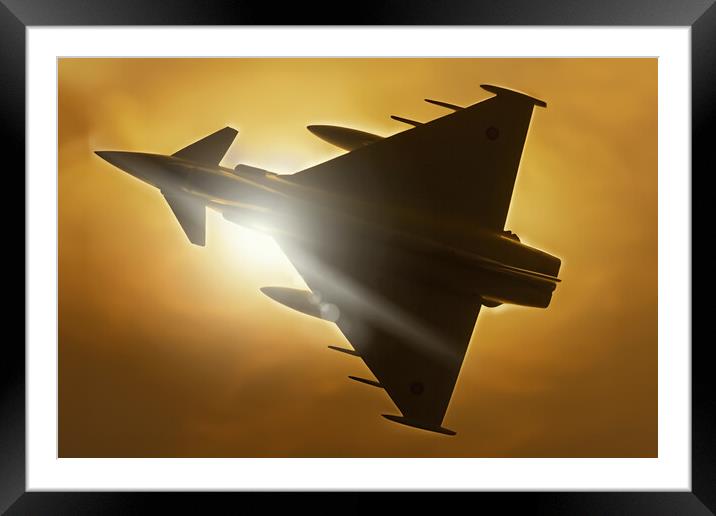 Eurofighter Typhoon Sunset Silhouette Framed Mounted Print by J Biggadike