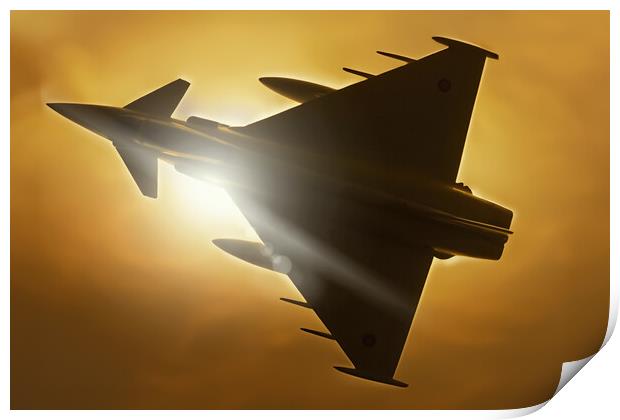 Eurofighter Typhoon Sunset Silhouette Print by J Biggadike
