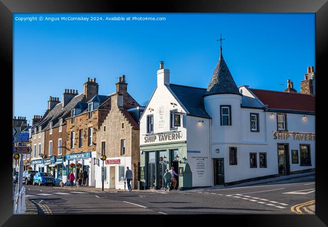 The Ship Tavern on seafront of Anstruther in Fife Framed Print by Angus McComiskey