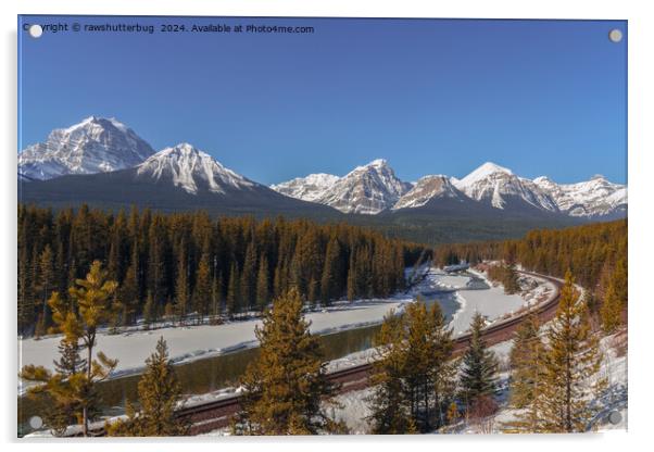 Snowbound Morant's Curve and Bow River Acrylic by rawshutterbug 