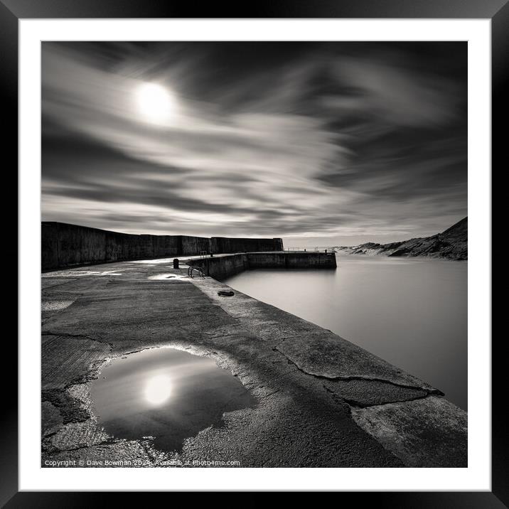 Collieston Breakwater Framed Mounted Print by Dave Bowman