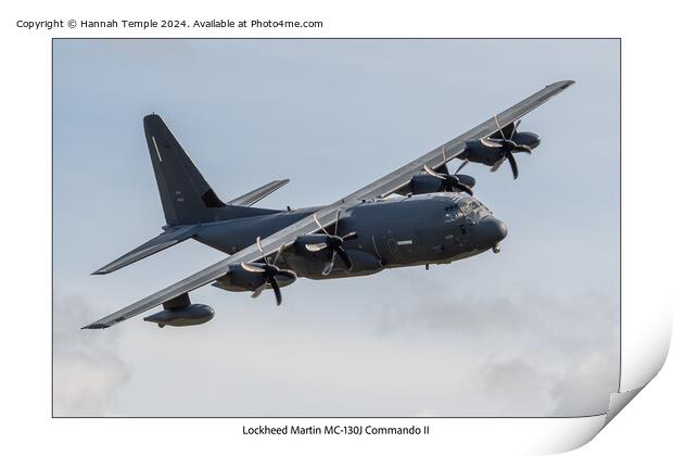 Lockheed Martin MC-130J Commando II Print by Hannah Temple