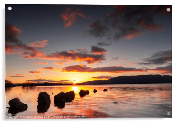 Loch Lomond at sunset Acrylic by Andrew percival