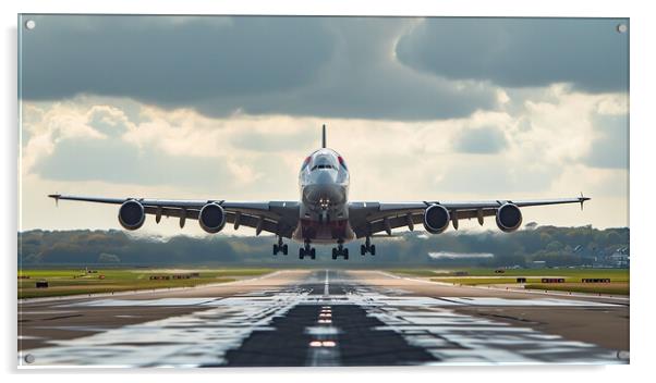 British Airways Airbus A380 Landing Acrylic by T2 