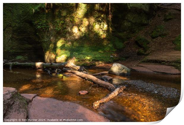 Dappled Sunlight in the Gorge Print by Ken Hunter