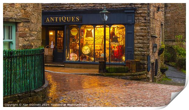 Hawes Antiques shop Print by Alan Dunnett