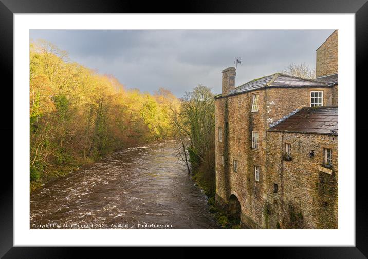 River Ure and Tearooms Framed Mounted Print by Alan Dunnett