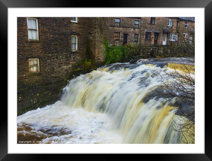 Waterfall in Hawes Framed Mounted Print by Alan Dunnett