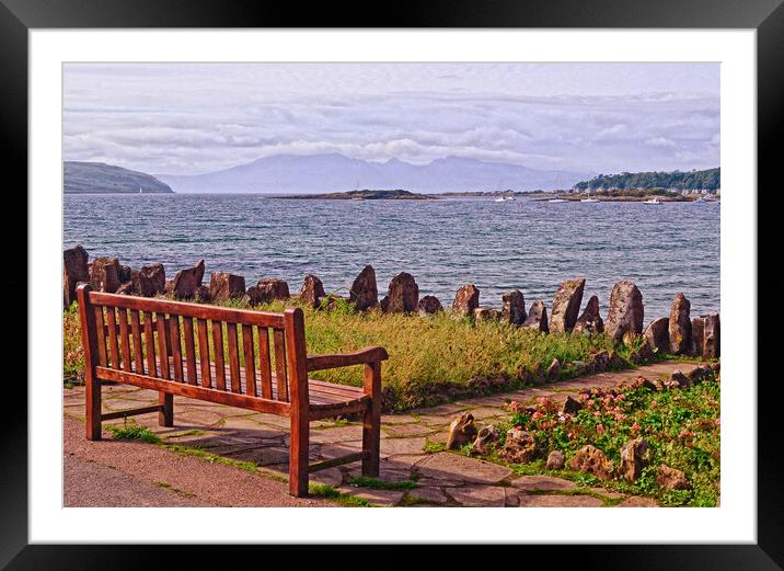 A Millport bench view Framed Mounted Print by Allan Durward Photography