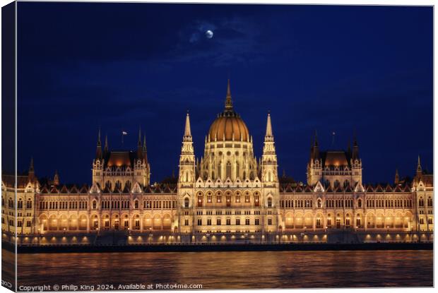 Hungarian Parliament Building - Budapest Canvas Print by Philip King