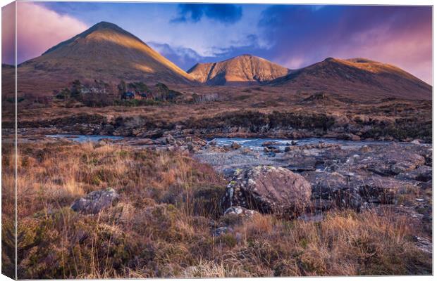 Red Cuillin Mountains Isle of Skye Canvas Print by John Frid