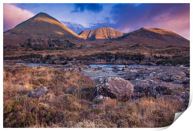 Red Cuillin Mountains Isle of Skye Print by John Frid