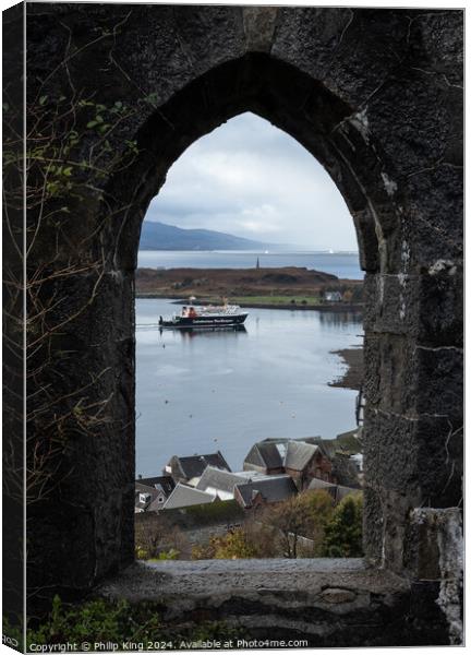 Oban from McCaig's Tower - Scotland Canvas Print by Philip King