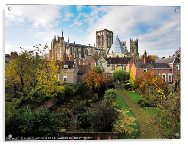 York Minster from the City Walls in York Acrylic by Mark Sunderland