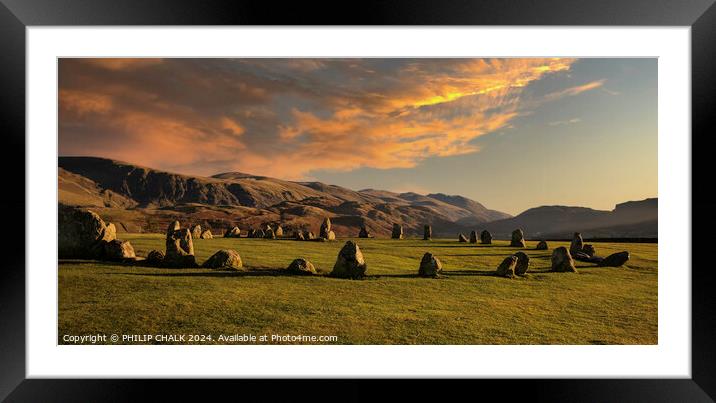 Castlerigg stone circle 1017 Framed Mounted Print by PHILIP CHALK