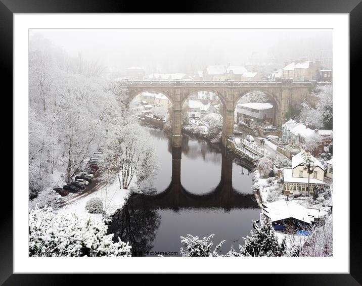 Knaresborough Viaduct in Winter Framed Mounted Print by Mark Sunderland